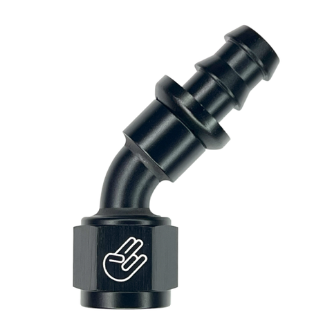 Shocker 8AN Push-Loc 45 Degree Hose End